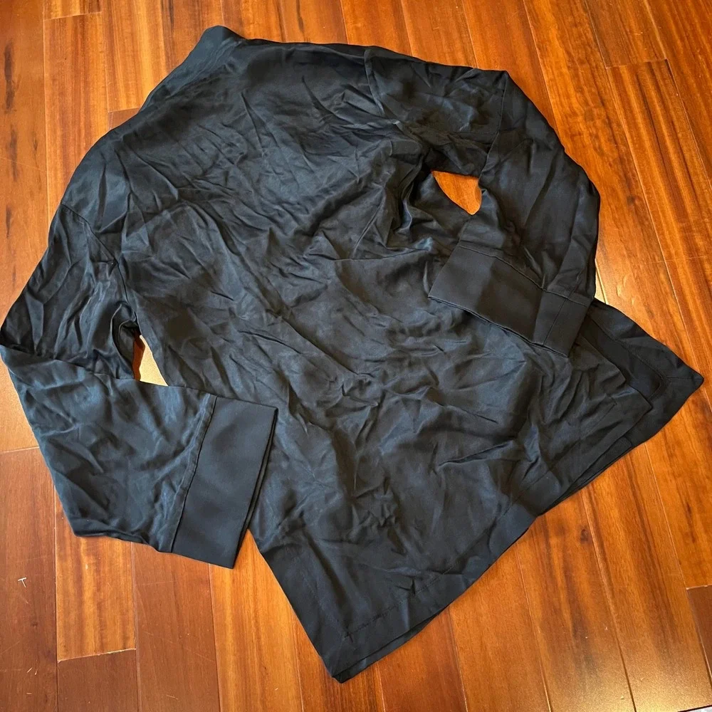 Foxblood Black Blazer‎ Top Jacket Solid Viscose Single Button New XS Extra Small